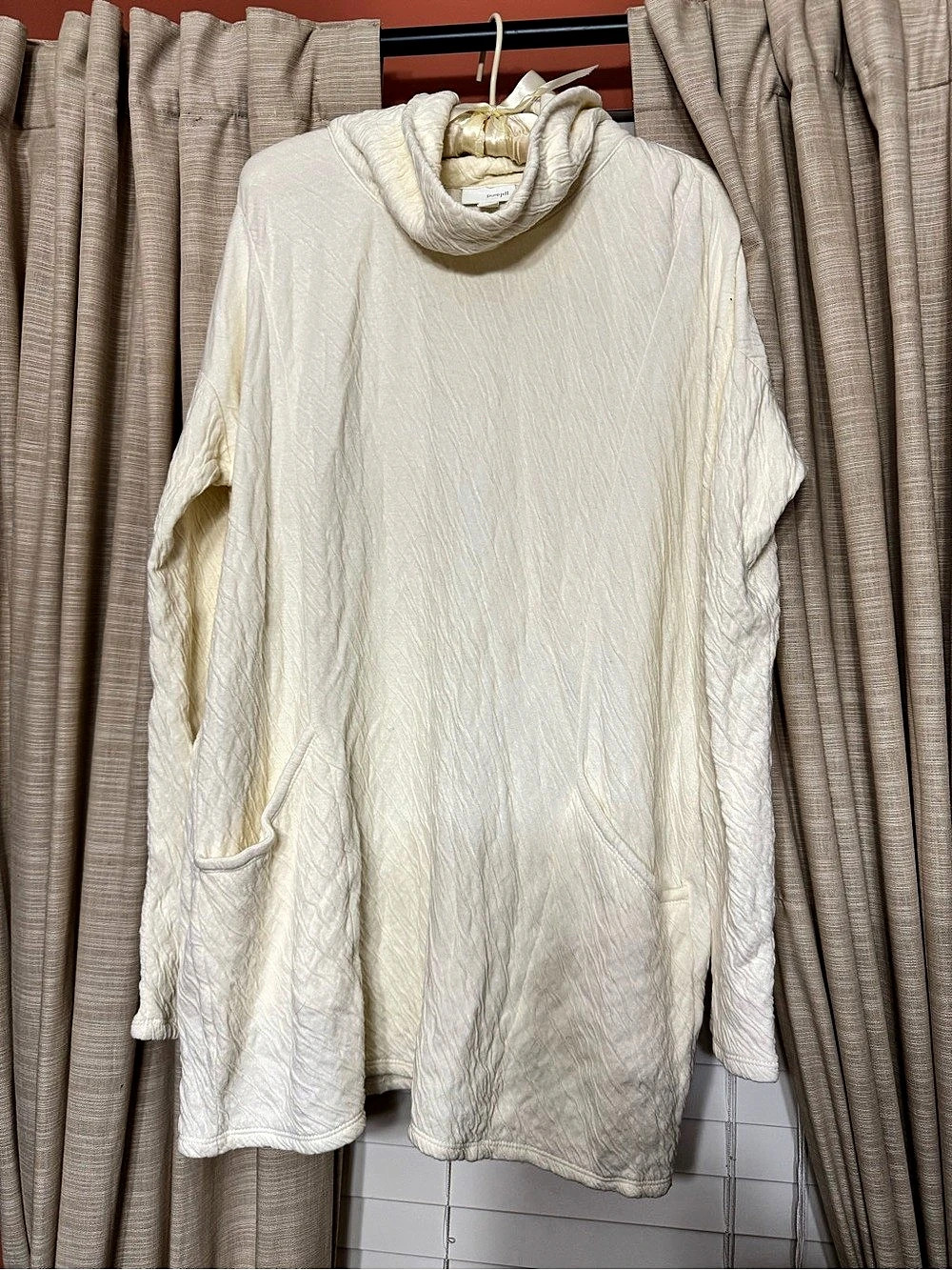 pure jill Cowl Neck Pocket Tunic in Cream Size Small